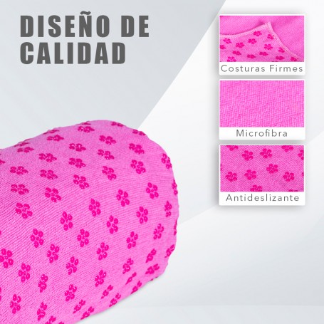 Toalla De Yoga De Microfibra Rosa 170x60 Cm - Antideslizante, Absorbe El Sudor, Ideal Para Entrenamiento Y Baño