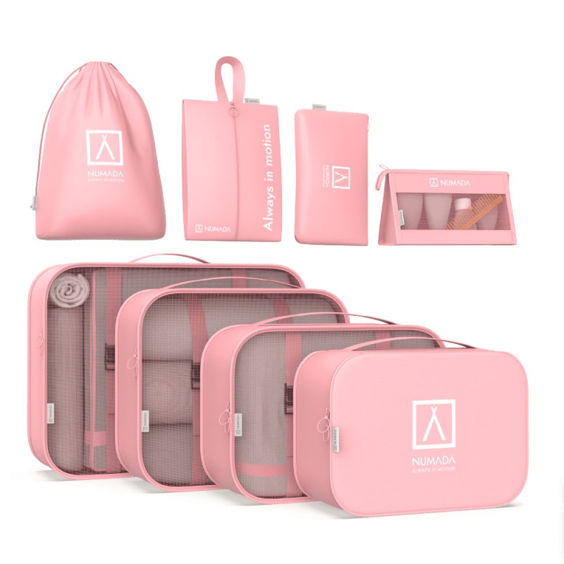 OrgaWise Organizador Maleta Set De 9, Bolsa Organizador Para Ropa, Zapatos Y Cosméticos, Resistente Al Agua Y Duradero, Ofrece Una Caja De Cepillo De Dientes