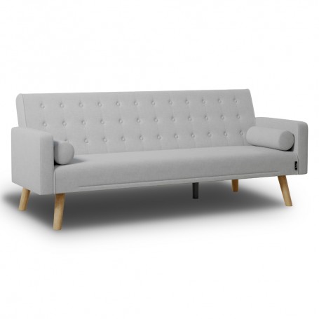 Sofá Cama 3 Plazas One Dots Gris Claro