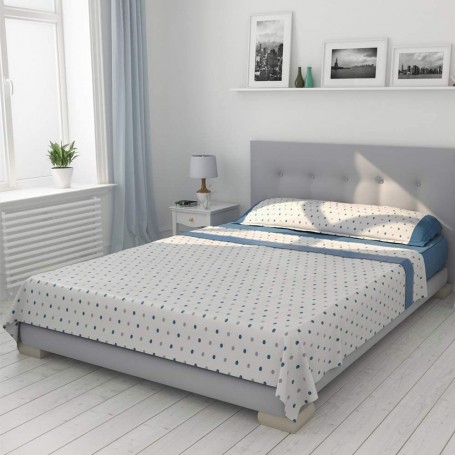 Juego de Sábanas y Fundas de Almohada Maia Azul (Varios Tamaños)